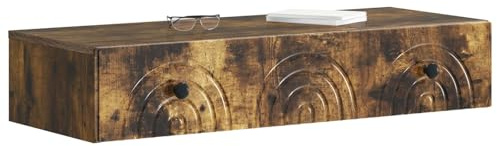 vidaXL Wandmontierter Beistelltisch Geräucherte Eiche Holzwerkstoff, Wohnzimmer, moderner Tisch, clevere Aufbewahrung, stylische, platzsparende Möbel für Ordnung