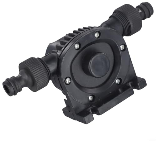 Pump Operated by Hand Drill with Syphon Attachment for Efficient Water Transfer in Pond and Flood Cleanup