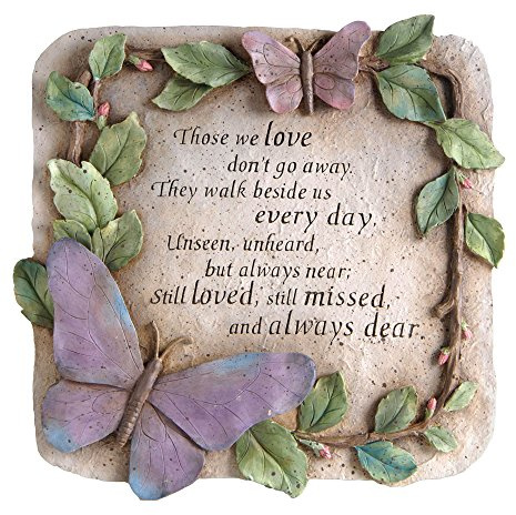 Evergreen Those We Love Don't Go Away Garden Memorial Stone | Outdoor Safe | 10-Inch | Remembrance Gift | Décor for Homes, Lawn and Garden