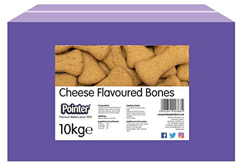 Pointer - Knochen mit Käse-Geschmack – im Ofen gebackene Hundeleckerli ohne Zusatz künstlicher Aromen, perfekt als Snack oder Trainingshilfe, 10 kg Box