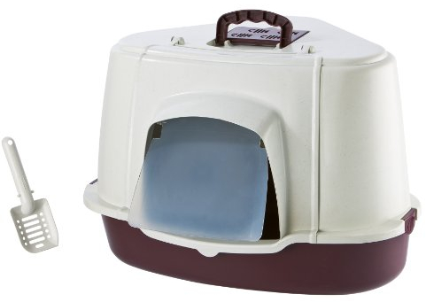 Nobby Katzen Ecktoilette m. Haube spezial rot L x B x H: 70 x 57 x 48 cm