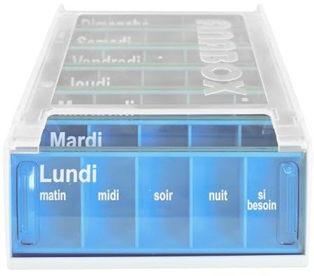 Anabox - Pilulier Semainier Anabox Croisière - Organisateur de Médicaments 7 Jours 5 Cases par Jour - Boîte à Pilules Grande Capacité - Solide et Pratique - Sans BPA