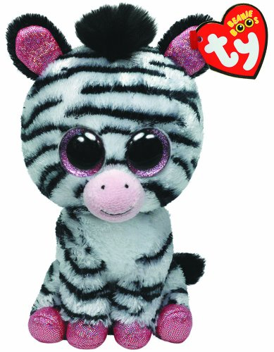 TY 36717 36717-Izzy-Zebra mit Glitzeraugen, rosa glitzernde Ohren und Füße, 15 cm