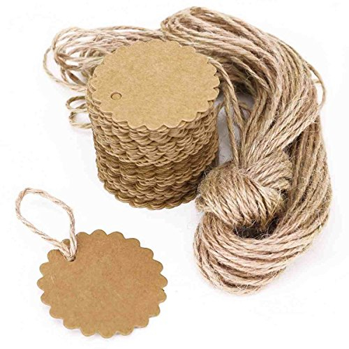 100tlg. Geschenk Anhänger Papieranhänger Tags Labels zum Selbstgestalten Preisetiketten Preisschild Schilder Anhänger Party Etikett DIY Deko