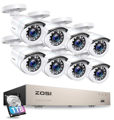 ZOSI 8CH Außen Video Überwachungskamera Set 2MP DVR Recorder 8X 2MP Kameras
