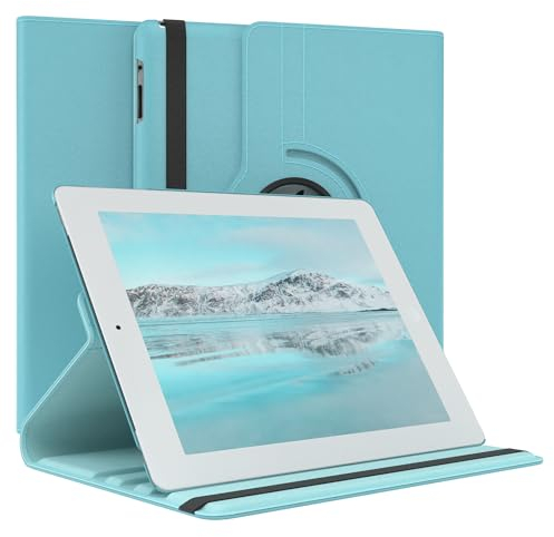 EAZY CASE - Tablet Hülle für iPad 2 / iPad 3 / iPad 4 Schutzhülle 9.7 Zoll Smart Cover Tablet Case Rotationcase zum Aufstellen Klapphülle 360° drehbar mit Standfunktion Tasche Kunstleder Blau