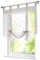 Raffrollo mit Stickerei Band Raffgardinen Voile Transparent Schlaufen Vorhang (BxH 140x140cm, Sand)
