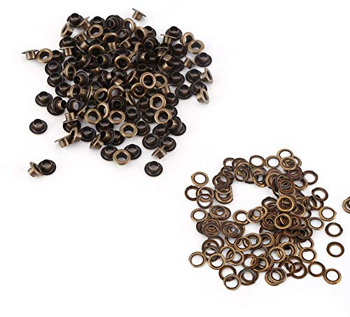 Estink 100 Pcs Ösen-Set, 4 mm, 5 mm, 6 mm Innendurchmesser, Metallösen mit Aufbewahrungsbox, für Schuhe, Kleidung, Leder, Basteln, Heimwerken (4 mm) ﻿