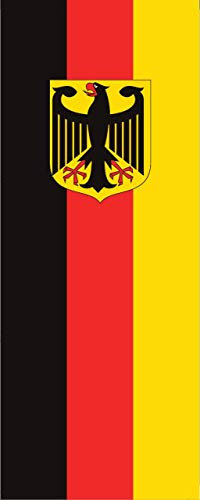 flaggenmeer® Flagge Deutschland mit Adler 110 g/m² ca. 400 x 150 cm mit Hohlsaum für Ausleger