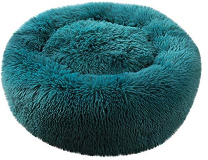 Smniao Hundebetten Plüsch Haustierbett Hundesofa Katzensofa Schlafplatz für Katzen Weicher Waschbar Katzenbett Hunde Mat (L:Durchmesser 50cm, Grün)