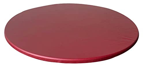 Fenteer Nappe Ronde de Table Élastique Ajustée, Couverture Antidérapante Imperméable Nappe 110-120 cm Résistante à Crasse, Rouge