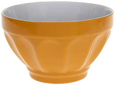 Secret de Gourmet - Bol à Côtes en Faïence coloris Jaune 60 cl Petit déj Uni