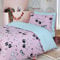 Indus Textiles Kids Duvet Cover Sets 100% Cotton Reversible Double Duvet Cover Fitted Sheet Pillowcases - Funky Pink