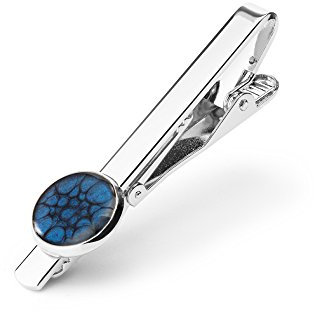 Classique Cercle Pince à Cravate Bijoux pour Homme (Style 11 - Bleu Foncé Argent)
