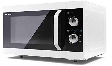 SHARP YC-MS31U-W 23 Litre 900W Manual control Microwave, 5 power levels, defrost function, LED cavity light - White