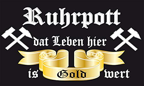 U24 Flagge Fahne Ruhrpott dat Leben hier is Gold wert 90 x 150 cm