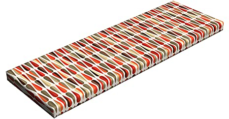 ABAKUHAUS Retro Bankpolster, 70er Jahre Retro-Stil, Schaumkissen mit dekorativem Stoffbezug, 38 cm x 116 cm, Mehrfarbig