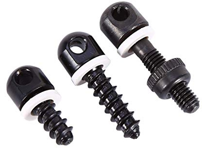 Tornillo giratorio de eslinga, duradero 22/28/32 mm Adaptador de tornillo de eslinga de liberación rápida Base de espárrago Eslabón giratorio de madera para el cuello Juego de tornillos negros
