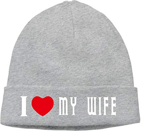 I Love My Wife Winter Knitted Beanie Mützen für Herren Cuffed Skull Cap Beanies Watch Hat für Damen