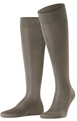 FALKE Tiago M Kh sostenibili cotone filo di Scozia al ginocchio tinta unita 1 paio, Calzini lunghi Uomo, Grigio Vulcano 3920, 43-44