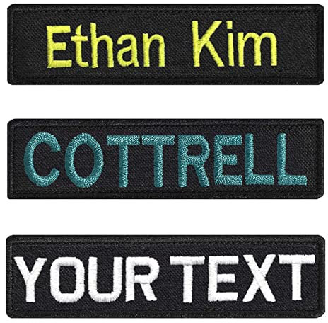 Ronglin Custom Custom Name Patch ，2 Pieces Black Embroidered Patch ,Size is 3'' x 1''