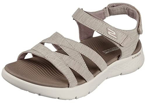 Skechers Damen Go Walk Flex Sandale, Taupe Textil, 42 EU