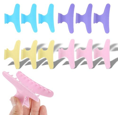 12 Pz/set Farfalla Che Tiene Clip di Capelli, Clip di Capelli del Salone, Sezione Dei Capelli Morsetti Artigli Strumento di Parrucchiere(Fermaglio per capelli colorato)