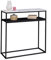 IDMarket - Console Double Alaska Effet marbre et Bois Noir Pied métal