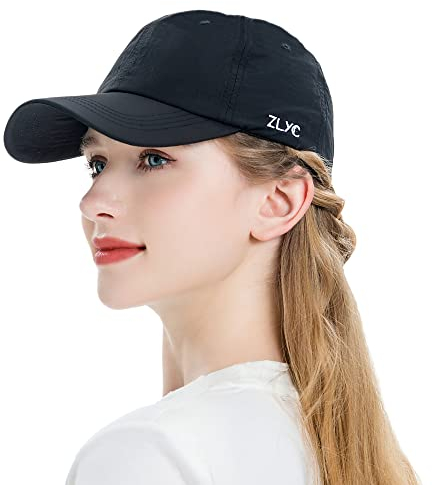 ZLYC Daman Sommer Baseball Caps für Sport Golf Tennis Baseballmütze(Einfarbig Schwarz)