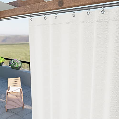 Byour3 - Toldos Exteriores Impermeables con Ojales Metálicos Anti-Moho - Cortinas Laterales Opacas Gazebo Toldo Lona Solar Parasol Balcón Terraza Jardin Pergola (Marfil, L.400x290H)