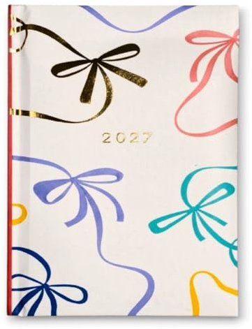 Orbitron 2027 Pocket Diary – Week to View Pocket-Size Planner, Full Year Journal & Calendar, Compact Academic/Pocket Diary for Appointments and Planning (Ribons), 8.5cm x 11cm