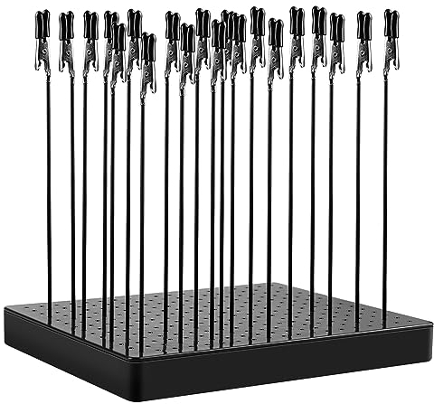 DBREAKS Model Painting Tool mit Standfuß und 20 Stück Krokodilklemmen, Modell Malständer Basis und Krokodilklemmen-Set, Modellbau Werkzeug, Modellierwerkzeuge für Airbrush-Spray, Modellbau