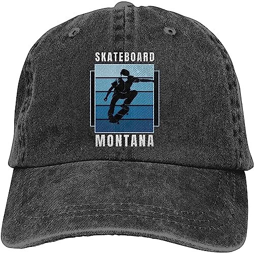 351 Herren Damen Baseballkappe, Skateboard Montana Baseboard Baseballkappe Atmungsaktiv Denim Hut Baumwolle Trucker Kappe Für Draussen Wander Laufen