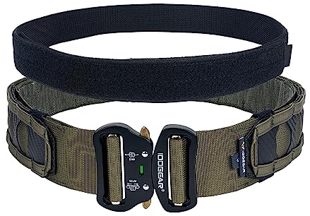 IDOGEAR Taktischer Gürtel 2 Zoll Quick Release Rigger Combat Belt mit 1,5 Zoll Innengürtel Haken und Schleife (Small, Ranger Green)