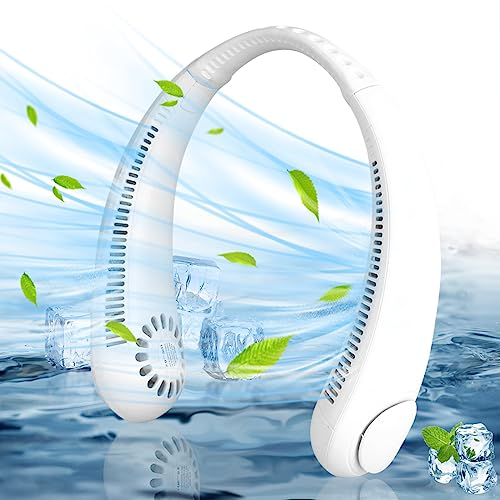 Personal Neck Fan,Portable Neck Fan USB Rechargeable with 180°Airflow,3 Speeds Free Adjust Personal Cooling Fan,Faster Cooling,Quiet Design for Outdoor Sports,Home,Office,Travel