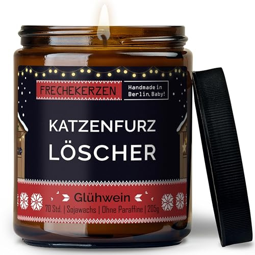 Lustige Duftkerze mit Spruch für Katzen Besitzer & Liebhaber | Handgemacht aus Sojawachs | In Geschenkbox | Nachhaltiges Valentinsgeschenk Gastgeschenk Katzenhalter Cat Lovers |Glühwein