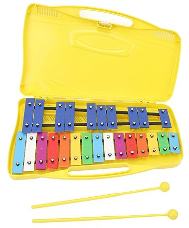 Xylophon, 25 Noten, Aluminiumtasten für Kleinkinder, mit Bunter Box, Professionelles Xylophon für den Musikunterricht für Anfänger