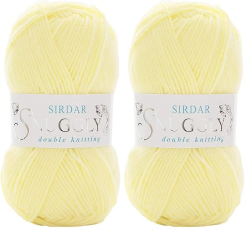 Sirdar Snuggly DK Double Knitting, Lemon (252), 50g (Pack of 2)