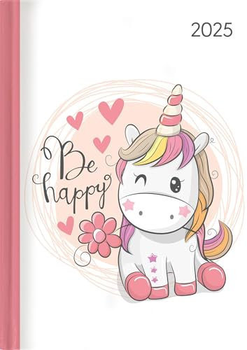 Alpha Edition - Ladytimer Unicorn 2025 Taschenkalender, 10,7x15,2cm, Kalender mit 192 Seiten, Notizmöglichkeiten nach jedem Tag, Bucket List, Mondphasen und internationales Kalendarium