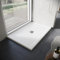 ELEGANT SMC Shower Base Tray 1200 x 800 x 40 mm Rectangle White Shower Tray with Non-Slip Flat Stone Look for Shower Enclosure Cubicle and Wet Bathroom + Waste Trap