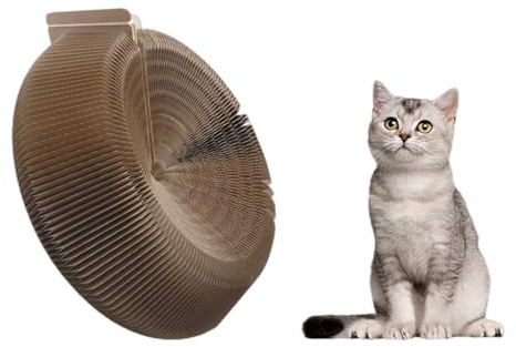 Topyond Kratzpappe für Katzen,Kratzbett für Katzen runde Form,Ovale Faltbares Katzenbett Pappe,Katzenkratzbretter Schüssel Nest,aus Karton mit hoher Dichte, dient als Kratzbaum und Katzenbett 26x28cm
