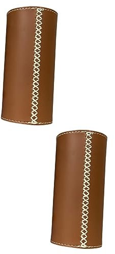 Kisangel 2pcs Leather Gas Tank Protective Cover for Camping Outdoor Canister Protector Fuel Storage Case for Camping Cooking