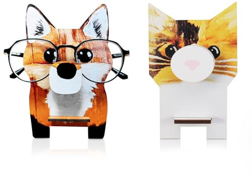 Betinyar Brillenhalter aus Holz, Tier-Brillen-Halter, Augenglashalter für Schreibtisch-Dekoration, Geschenk, 2 Stück