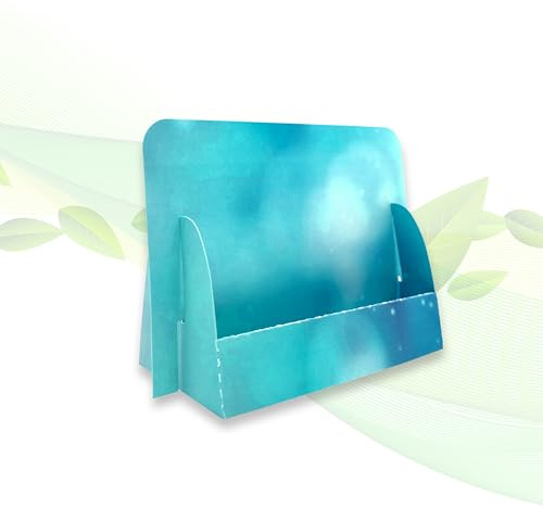 thefoldstands 5 faltbare Flyerständer Blue Design DIN A6 14,8x10,5cm horizontal,