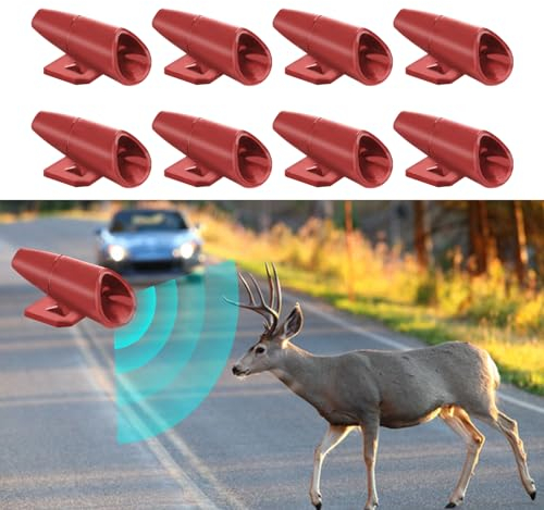 deemars 8PCS Rehpfeifen für das Auto, Unsichtbare Mini-Hirschpfeife für das Auto, Wasserdichte Auto-Warnpfeifen mit Klebebändern, Universal Autozubehör für die meisten Auto (Rot, 8PCS)