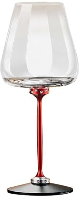 DHliIQQ Elegante bicchiere da vino rotante, bicchieri da vino rosso in cristallo, bicchiere da vino in vetro soffiato a mano, per matrimoni, anniversari, Natale, compleanni, regali