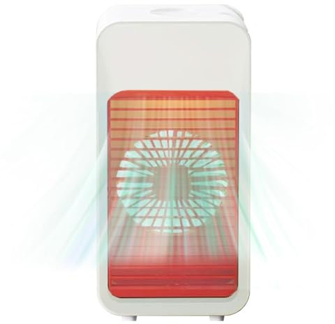 Enfriador de aire evaporativo, ventilador de refrigeración de aire de mesa | Enfriadores evaporativos para aire acondicionado ajustables - Ventilador humidificador silencioso con 7 luces LED