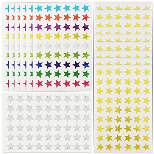 Estrellas Pegatinas 1620 Piezas - 30 Hojas de Recompensas para Maestros, Padres, Niños - Álbum de Recortes