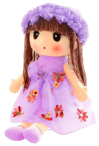 Plüschpuppe Mädchen für Babys, Plüschpuppe, Anziehpuppe, handgefertigte Stoffpuppen, handgefertigte Puppe mit, Rock und Kleidung für Kinder und Babys