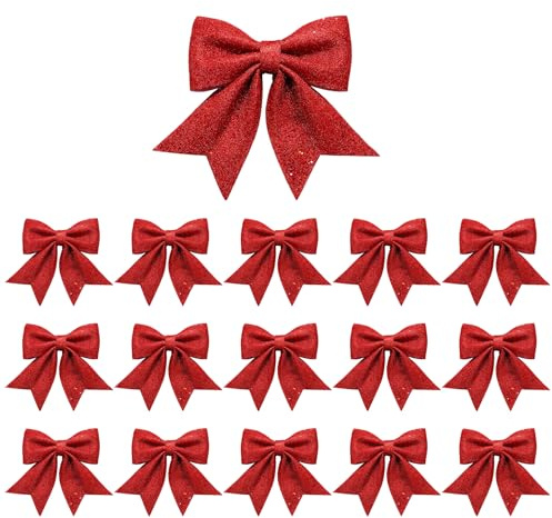 Dmnnlp 16-Teiliges Valentinstag-Schleifenset, Rot Schimmernde Schleifen, Geeignet FüR Valentinstag, Hochzeiten, HeiratsanträGe Und Weihnachtsdekorationen